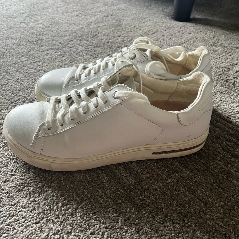 Birkenstock White leather lace up sneakers size 39/8.5 - Picture 2 of 4